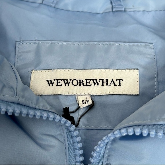 NWT WEWOREWHAT Snap Off Sleeve Puffer Jacket in Blue Bell - Picture 11 of 16